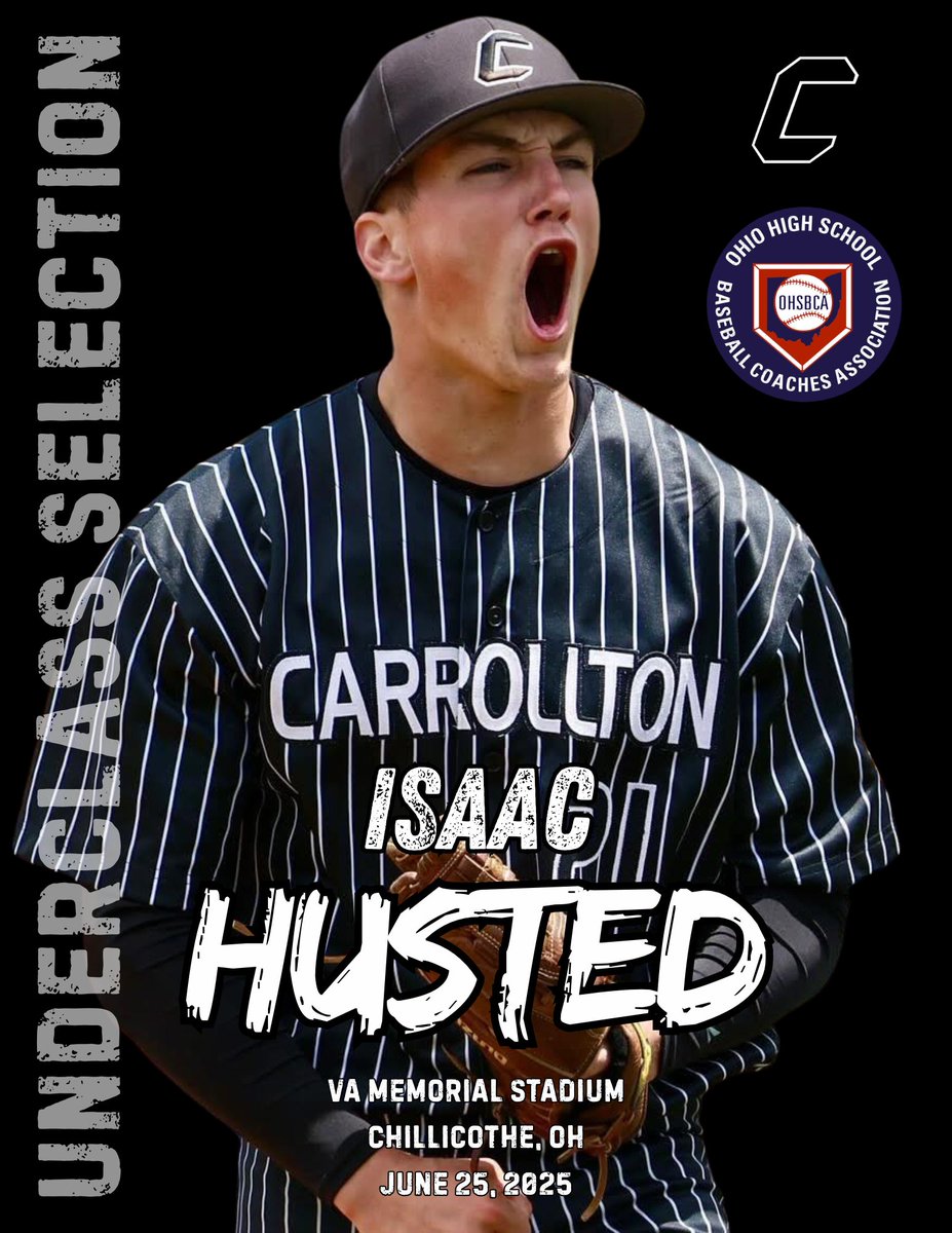 Carrollton Warrior Baseball (@chswarriorball) on Twitter photo Congrats to our very own <a href="/IsaacHusted2026/">Isaac Husted 2026</a> on being selected to represent <a href="/CHSWarriorBall/">Carrollton Warrior Baseball</a> at this years <a href="/OHSBCAwebmaster/">OHSBCA</a> Underclass Games on Wednesday, June 25, 2025 at VA Memorial Stadium, home of the Chillicothe Paints in Chillicothe, OH!
Keep Climbing 21! Congrats to our very own <a href="/IsaacHusted2026/">Isaac Husted 2026</a> on being selected to represent <a href="/CHSWarriorBall/">Carrollton Warrior Baseball</a> at this years <a href="/OHSBCAwebmaster/">OHSBCA</a> Underclass Games on Wednesday, June 25, 2025 at VA Memorial Stadium, home of the Chillicothe Paints in Chillicothe, OH!
Keep Climbing 21!