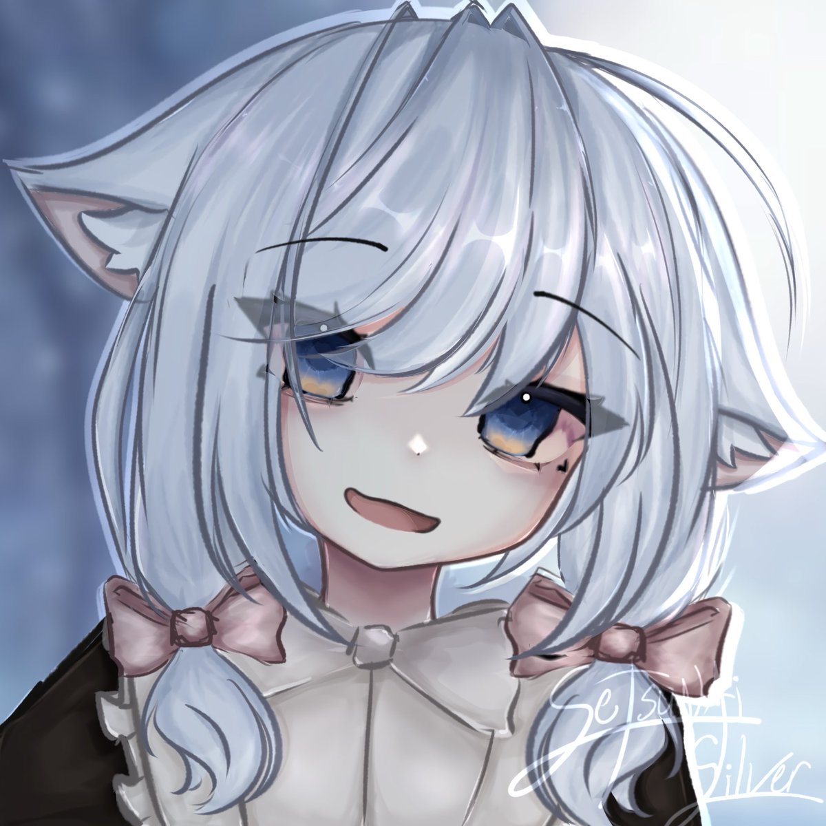 SetsunaiSilver's tweet image. ₊˚ʚ₊˚✧ ﾟ.  Drawing of @mewonsie s oc :D

#art #oc #drawing