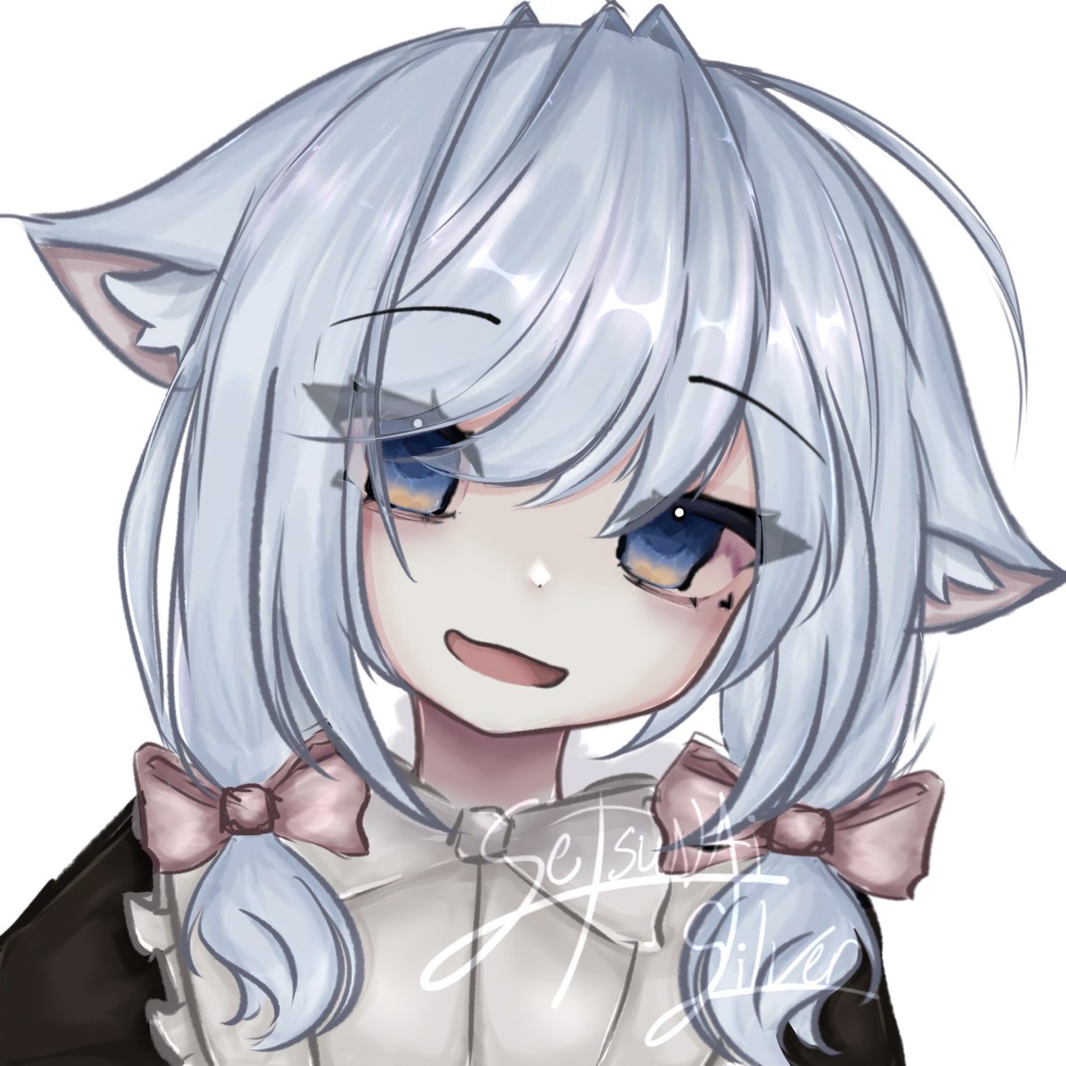 SetsunaiSilver's tweet image. ₊˚ʚ₊˚✧ ﾟ.  Drawing of @mewonsie s oc :D

#art #oc #drawing