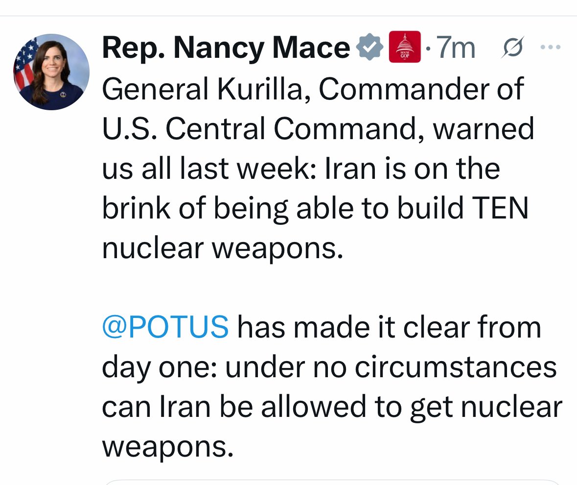 A few months ago, Iran wasn’t close to developing nuclear weapons. 

Today, they have ten nuclear bombs ready to go? 

Something smells bad.