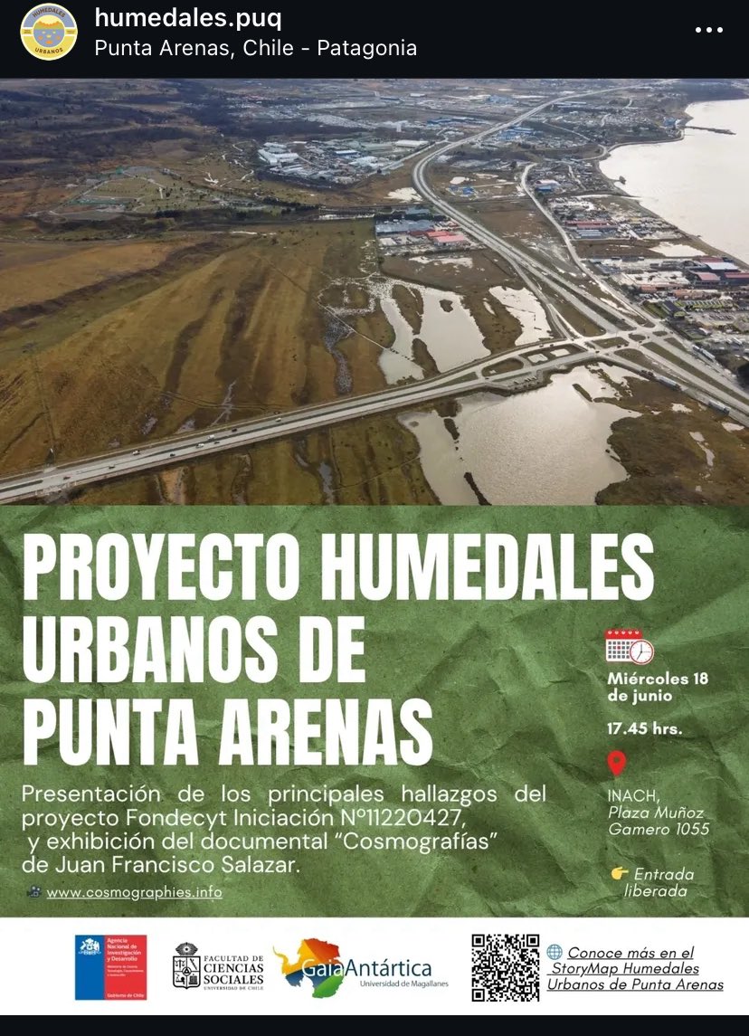 Miércoles 18 de junio 🌱 / 🕰️ 17:45 pm
📍INACH - Punta Arenas 

#humedalesUrbanos #puq
