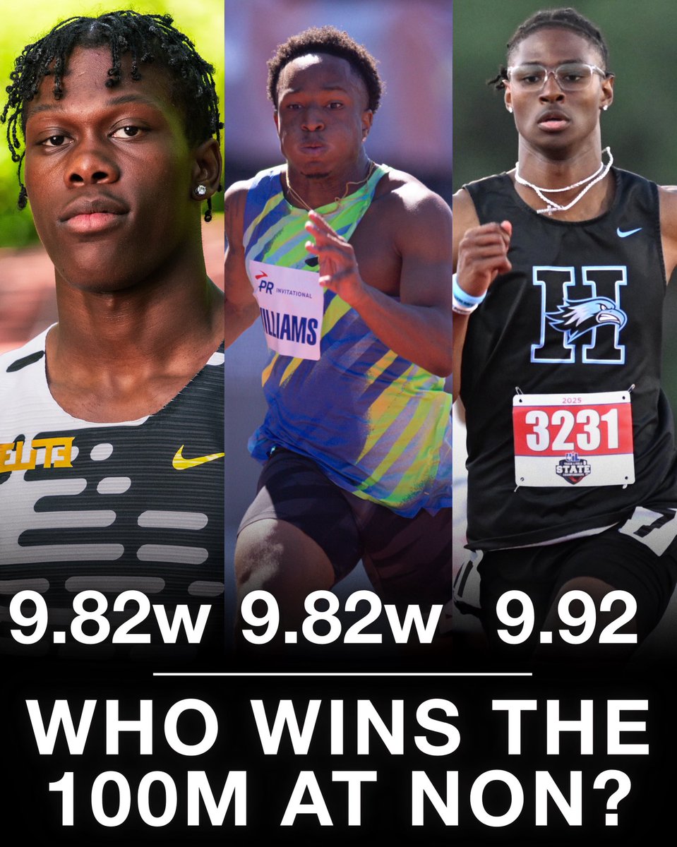 Just days away from one of the most EPIC high school 100m races you’ll ever witness 🎥🍿

Who’s your pick to take home the #NikeOutdoorNationals title??