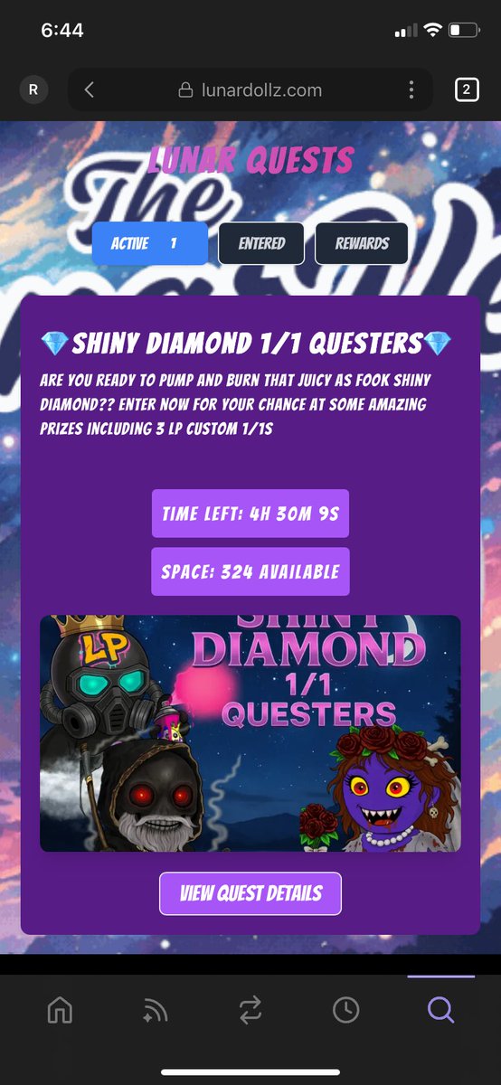 Roby_Trice (@robytrice77) on Twitter photo Only 3 hours left for the $Ldz quest from <a href="/LunardollzNft/">✨The LunarVerse ☄️</a> to wrap up, go spend some of that stacked ldz and give yourself a shot at some amazing prizes! Only 3 hours left for the $Ldz quest from <a href="/LunardollzNft/">✨The LunarVerse ☄️</a> to wrap up, go spend some of that stacked ldz and give yourself a shot at some amazing prizes!