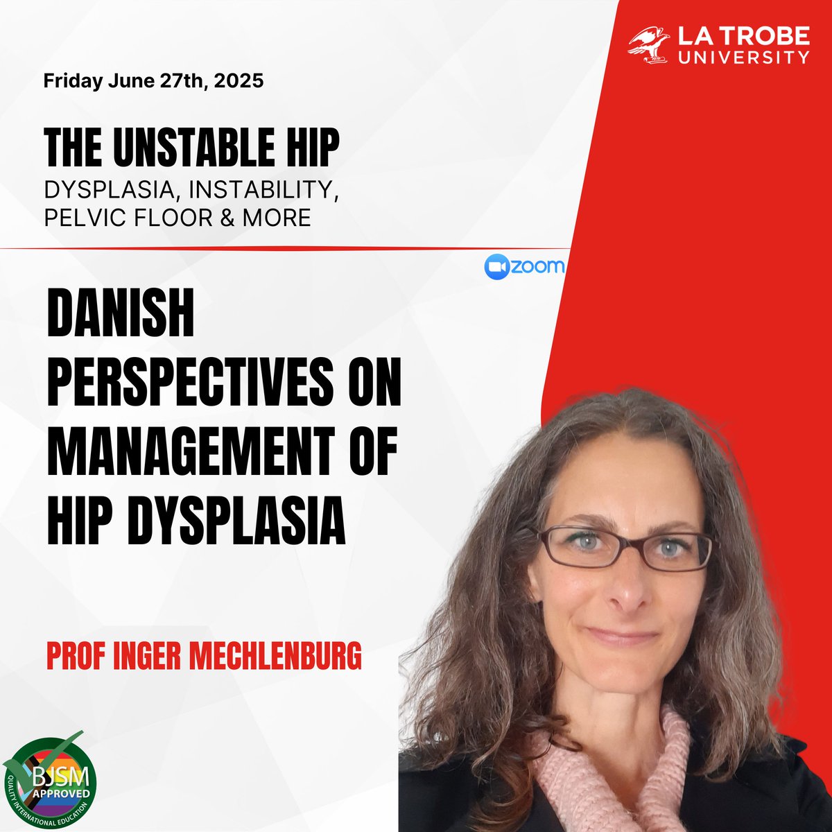 La Trobe SEMRC (@latrobesem) on Twitter photo Join us at The Unstable Hip symposium as Professor Inger Mechlenburg shares her knowledge and latest research on the management of hip dysplasia.
Great sessions worth listening to online as well :
latrobe.edu.au/events/all/sym…
#LASEM #LTU #hipdysplasia #hipsymposium #theunstablehip Join us at The Unstable Hip symposium as Professor Inger Mechlenburg shares her knowledge and latest research on the management of hip dysplasia.
Great sessions worth listening to online as well :
latrobe.edu.au/events/all/sym…
#LASEM #LTU #hipdysplasia #hipsymposium #theunstablehip