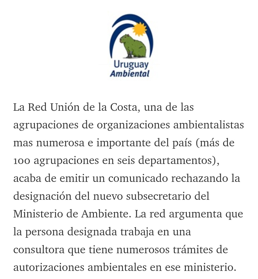 JMCarzolio's tweet photo. ¿Hace como los teros con los huevos? Más de 100 organizaciones ambientales rechazan designacion del nuevo Subsecretario de Ambiente, Óscar "el Tero" Caputi, por entender que puede haber conflictos de interés con trámites iniciados como consultor privado. https://t.co/SqwJeSm41z https://t.co/X93VJNhLgu