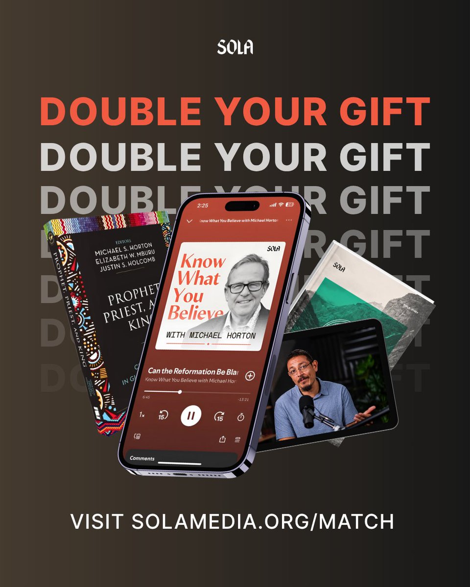 Help us equip the church with resources for reformation.

Every dollar you give to Sola by June 30 will be matched up to $150,000! Your support fuels podcasts, Bible studies, conferences, and more. 

solamedia.org/match