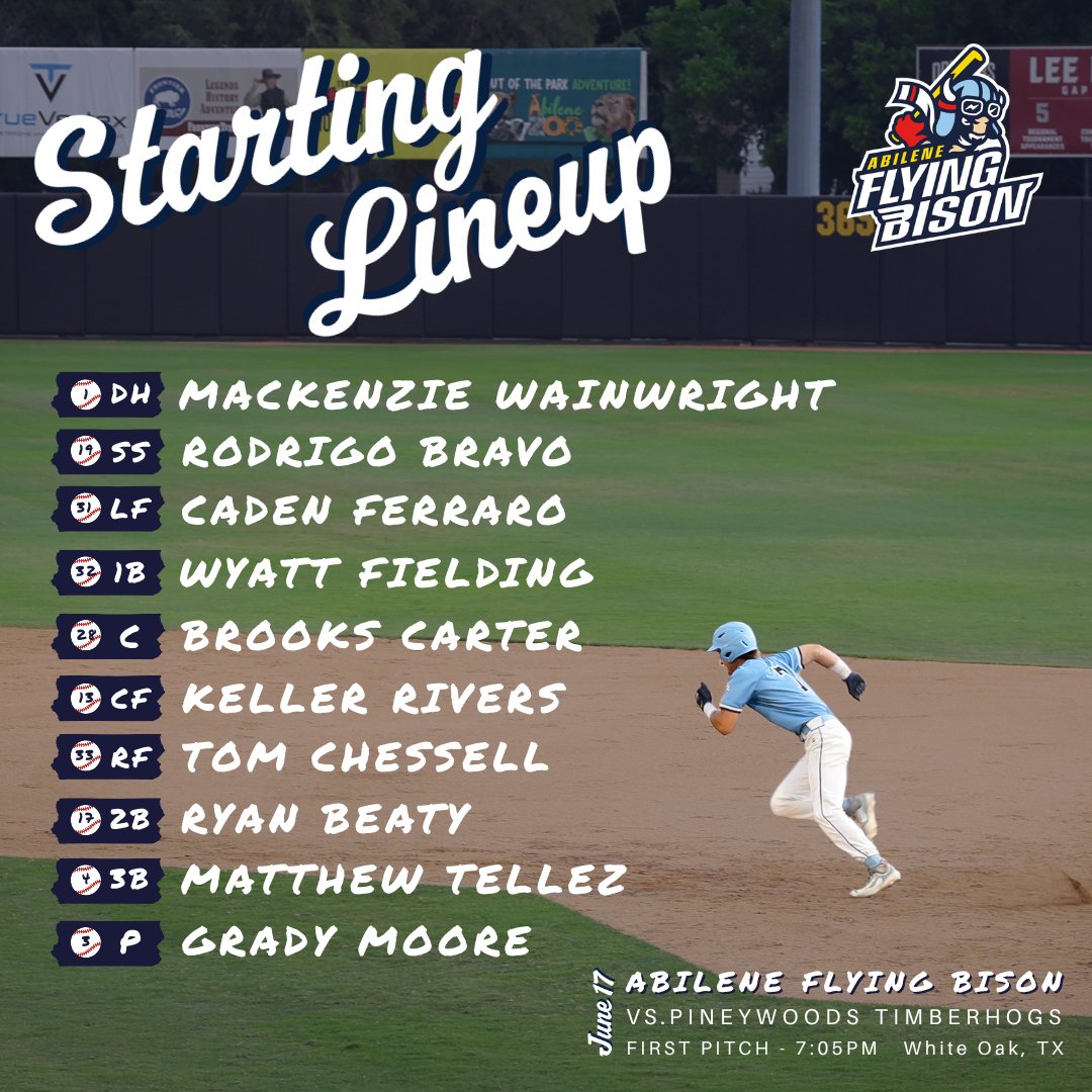 The Bison are in the building. Here's the starting lineup for tonight's matchup –
<a href="/Rodrigo_bravo31/">Rodrigo Bravo</a> <a href="/CadenFerraro11/">Caden Ferraro</a> <a href="/wyatt_fielding/">Wyatt Fielding</a> <a href="/Brooks_Carter9/">Brooks carter</a> <a href="/keller_rivers/">Keller Rivers</a> <a href="/TomChessell_/">Tom chessell</a> <a href="/18_beaty/">Ryan Beaty 18</a> <a href="/MatthewTellez8/">Matthew Tellez</a> <a href="/grady_moore_9/">Grady Moore</a>