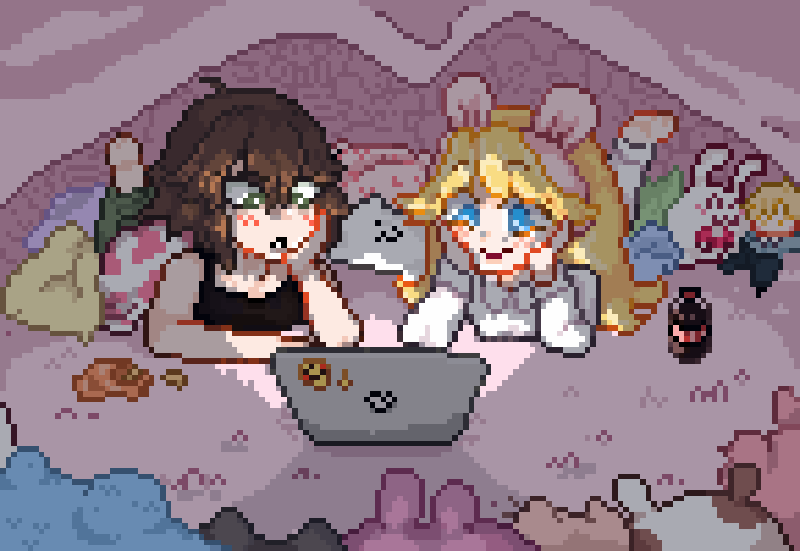 Goattony_'s tweet image. Girls night 🍭 #oc #art