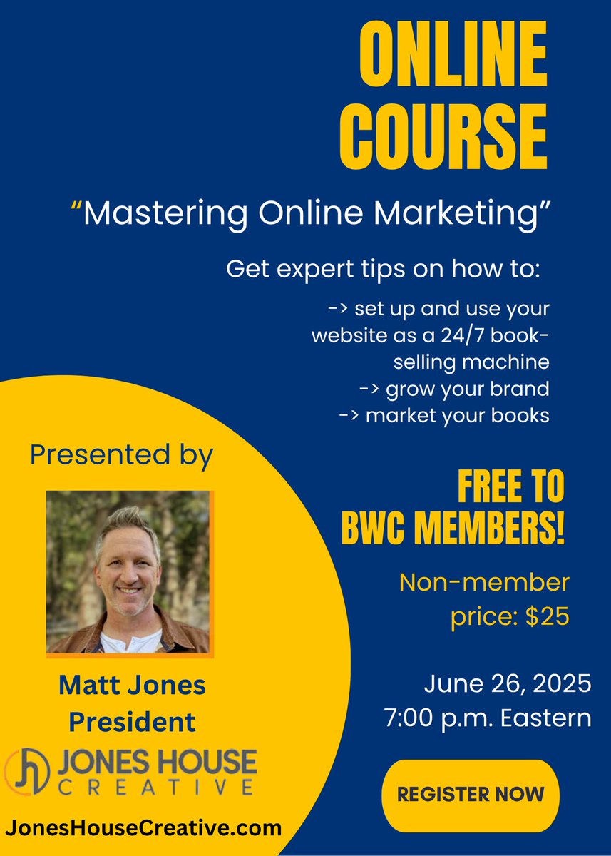 BluegrassWrite1's tweet image. Join us online for "Mastering Online Marketing" on Thursday June 26 at 7:00 Eastern. Register forms.gle/aaqYFtcYVE8g2n…