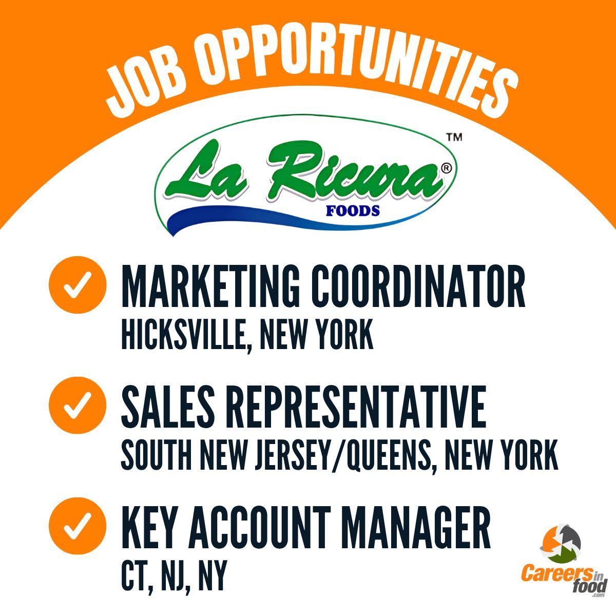 There are job opportunities available at Quesos La Ricura ⤵️

careersinfood.com/quesos-la-ricu… 

- Marketing Coordinator 
- Sales Representative 
- Key Account Manager 

#ManagementJobs