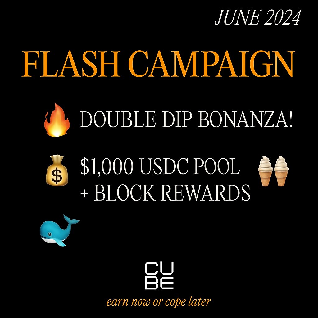 🔥 FLASH CAMPAIGN: DOUBLE DIP BONANZA! 🔥

$2,500 USDC POOL + BLOCK REWARDS ROUND 2

Double dip on rewards - NEW volume only! 🍦🍦

⏰ 12 HOURS ONLY: June 18 0:00 UTC - June 18 12:00 UTC

Clean slate - only NEW $MOBY trades count!

🧊 BLOCKS KEEP FLOWING:

8 BLOCKS per $10 volume
