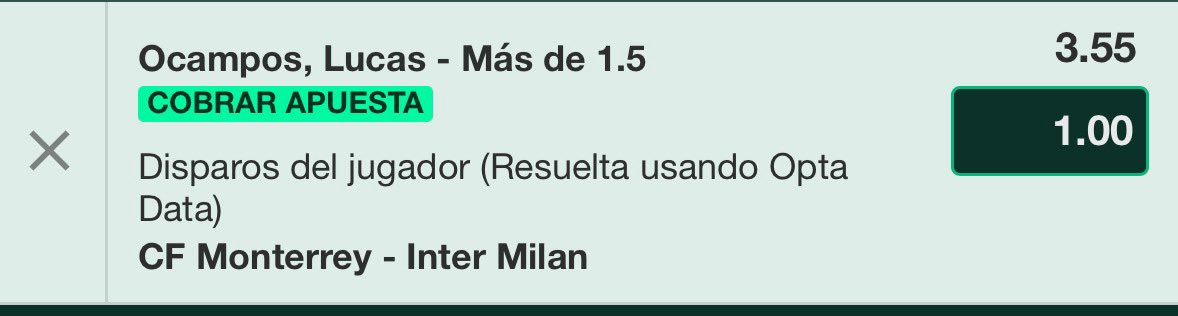 EsTenisBets's tweet photo. Dicho esto, os dejo lo que llevo para el último partido de esta madrugada, el Monterrey - Inter

Llevo estos 2 picks, 2u y 1u

Promedia 2,56 remates por 90 min, llegarán menos vs el Inter pero a los equipos europeos les está costando.

Además en bet esto son cuotas 1,062 y 1,30. https://t.co/9PQp9hnv2Q