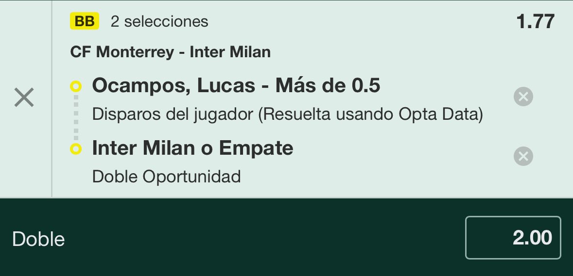 EsTenisBets's tweet photo. Dicho esto, os dejo lo que llevo para el último partido de esta madrugada, el Monterrey - Inter

Llevo estos 2 picks, 2u y 1u

Promedia 2,56 remates por 90 min, llegarán menos vs el Inter pero a los equipos europeos les está costando.

Además en bet esto son cuotas 1,062 y 1,30. https://t.co/9PQp9hnv2Q