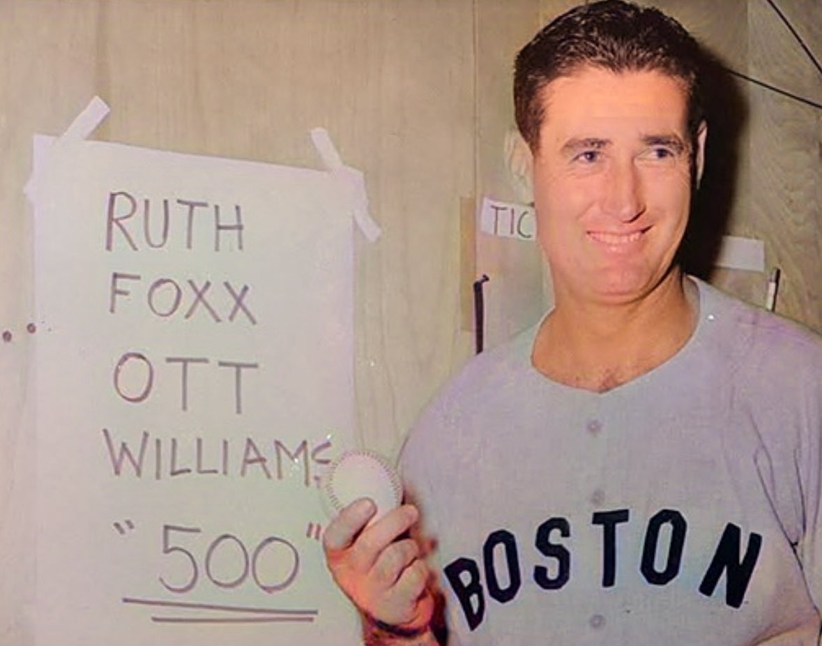 Today in 1960: Ted Williams hits his 500th HR. He’s the 4th player to ever do so. He was hitting .322/.468/.763 at the time…at age 41.