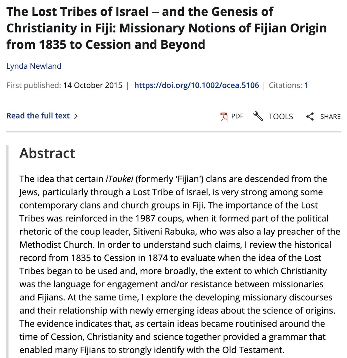HSB_Lab's tweet photo. Wild, there are some clans in Fiji that believe they are are descended from one of the lost tribes of Israel. This belief was even a factor in the 1987 coup and was believed by the coup leader Sitieni Rabuka. The belief continues today with Fiji and Israel having strong ties. https://t.co/s0c87QOCco