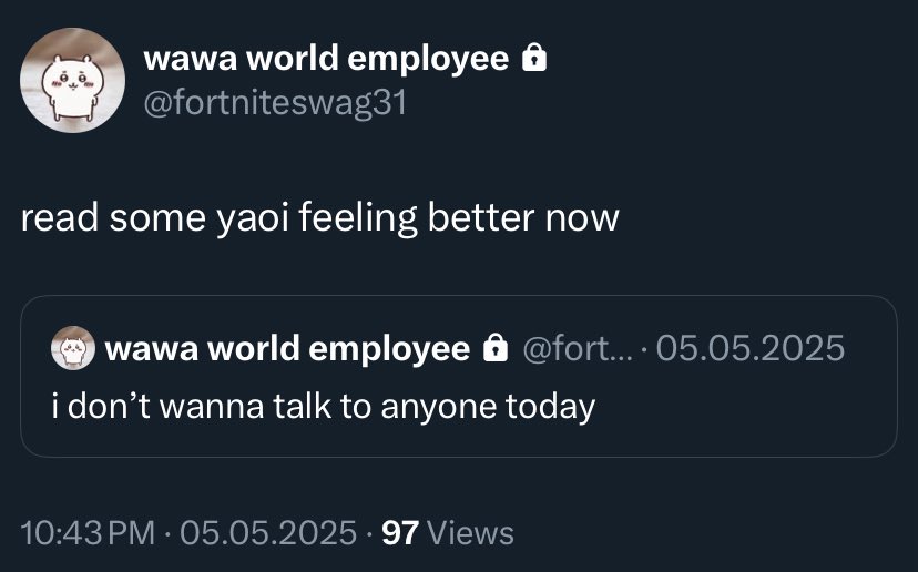 stolen from oomf but here’s my favorite priv acc tweets