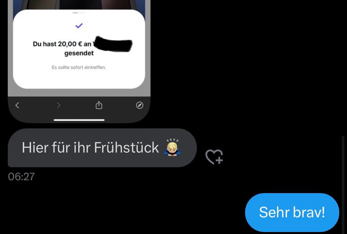 Ich akzeptiere nur noch solche Nachrichten am Morgen ☀️
Brave Subs auf die 1 ! 🤓
Sei wie Sklave D.