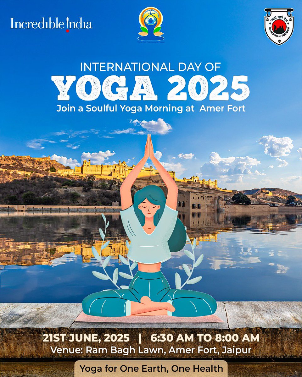 Experience a soulful start to the International Day of Yoga 2025 with a peaceful morning session at the iconic Amer Fort in Jaipur. Reconnect with your inner self amid heritage and tranquility.
(1/2)