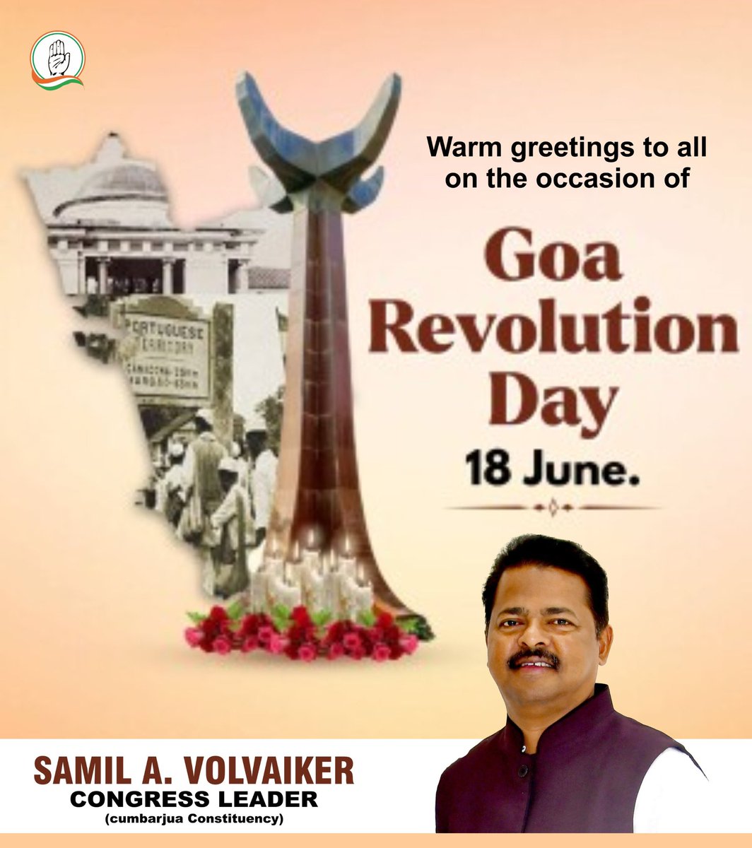 SamilValvoikar's tweet photo. Happy Goa Revolution Day ! 
Channel the indomitable spirit of Dr. Ram Manohar Lohia &amp; Dr. Juliao Menezes. Rise against corruption, land grabs, &amp; political betrayal. Fight for a sovereign, vibrant Goa that honors its people &amp; heritage! #GoaRevolution #JaiGoa https://t.co/kIHFDfkKR4