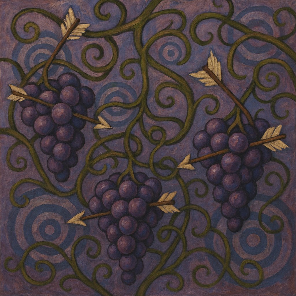 n450s's tweet photo. ๐จ Targets in the Vines | 18-06-2025
~ a5tergio | (252nd AOTD)
user emojis: ๐ ๐น ๐ฏ
#WhimsicalArt #GrapevineMagic #AbstractTargets #PainterlyDance #VineArrows #ArtfulPursuit #TexturedCanvas #SymbolicArtistry
#art #digitalart #aiart #artoftheday #aotd #n450s https://t.co/SnIiPtpBVq