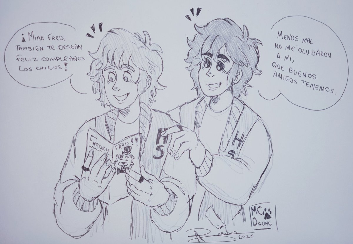 abv_mcdouhg's tweet photo. Quise hacer algo más a mi estilo original. . La verdad fue de rápido este garabato en bolígrafo para felicitar a este par de muchachos
FELIZ CUMPLEAÑOS FREDDY & FRED 🐻🤟🍕🍝
#fhs #fredfhs #freddyfhs #mirrortwiinscountdown https://t.co/dzj0d6eICO