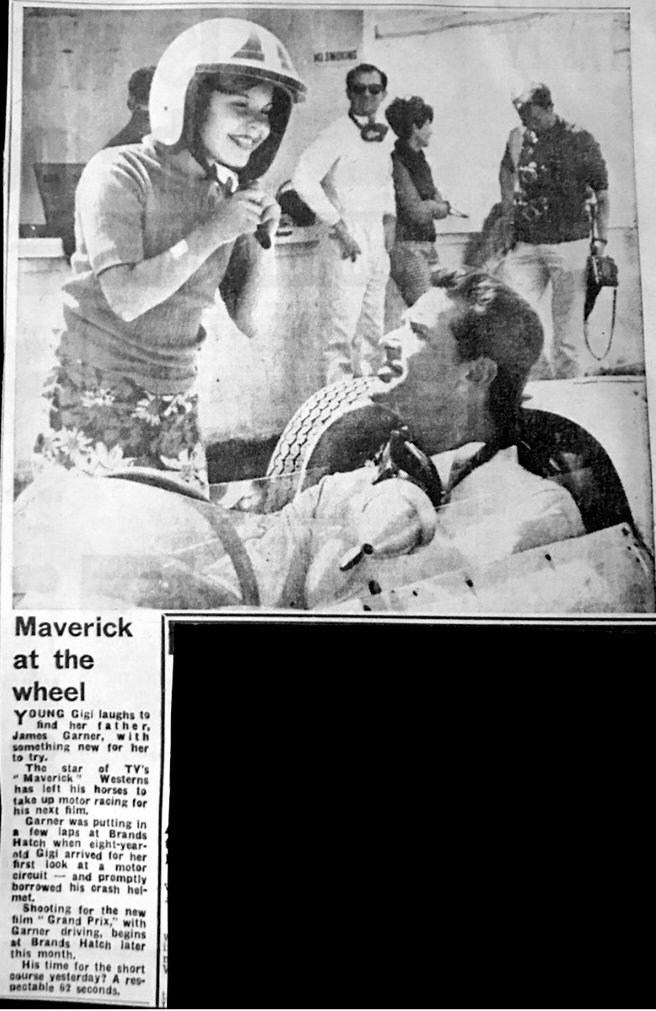 On location at Brands Hatch in England during the filming of 
GRAND PRIX 1966