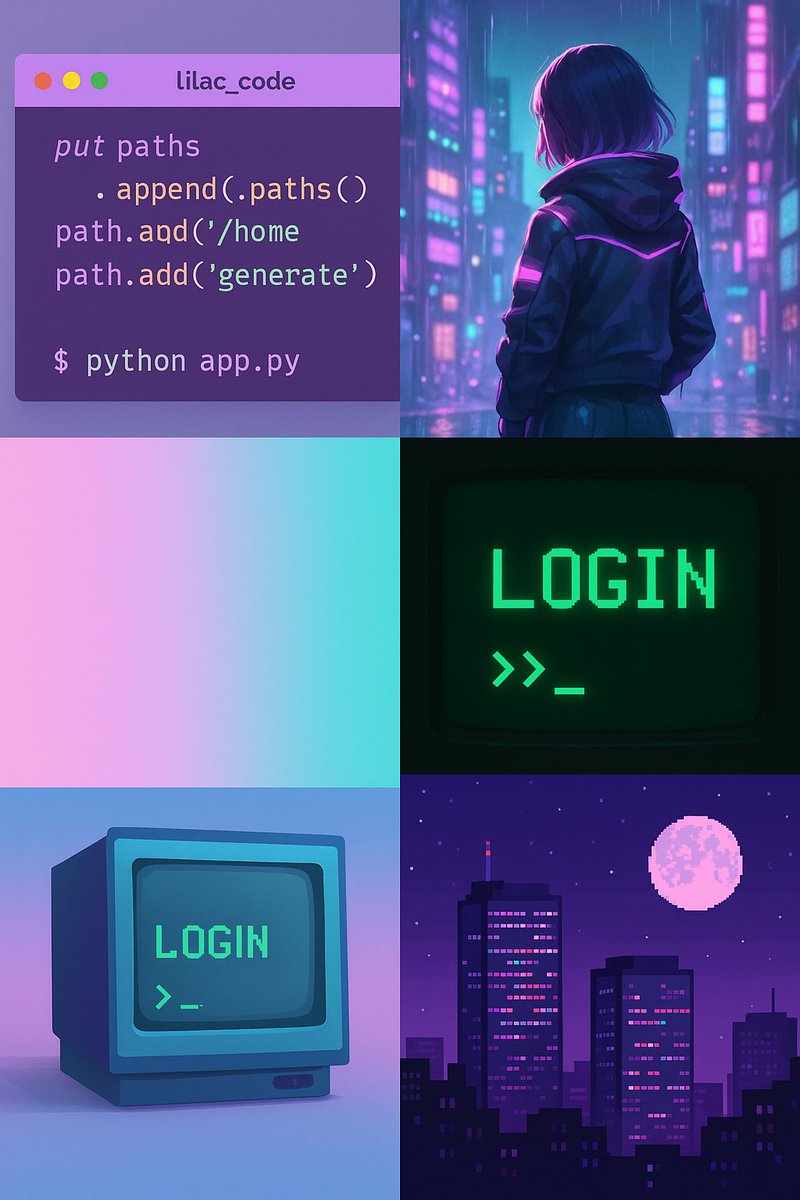 Lilac_code_'s tweet image. Soft gradients. Cyberpunk glow. Terminal green.
I’m obsessed with the vibe of tech, not just how it works, but how it feels.
What aesthetic inspires your creative coding mood board?
Drop your fav visual below ⬇️
#CreativeAI #TechAesthetic #BuildInPublic #LilacCode