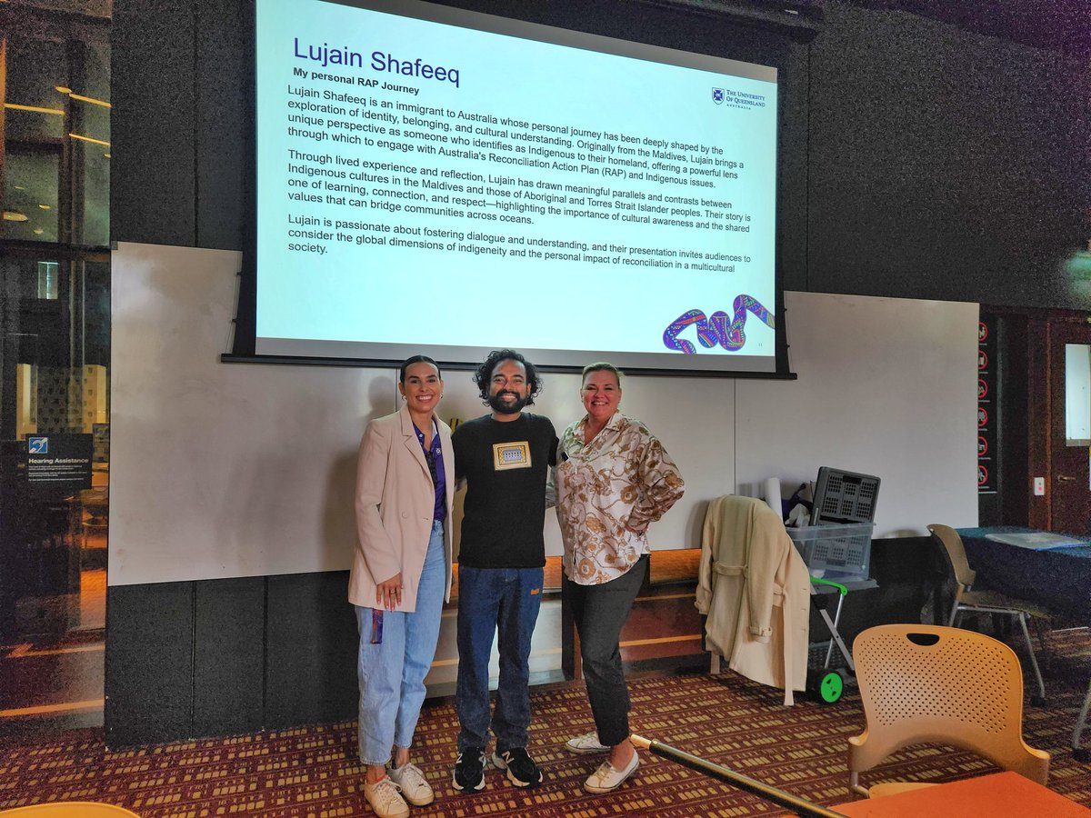 Ludges's tweet image. Shared my  journey of engaging with Australia's Reconciliation Action Plan as an immigrant from the Maldives 🌏
I presented my story of parallels &amp;amp; contrasts between the two Indigenous cultures through a lens of news consumption that led to greater insight #UQRAP @UQCom_Arts