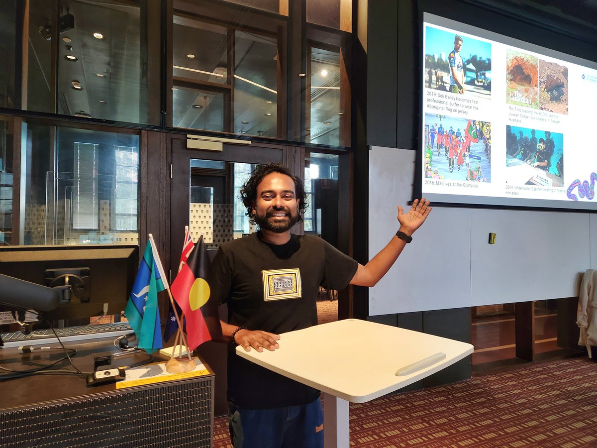 Ludges's tweet image. Shared my  journey of engaging with Australia's Reconciliation Action Plan as an immigrant from the Maldives 🌏
I presented my story of parallels &amp;amp; contrasts between the two Indigenous cultures through a lens of news consumption that led to greater insight #UQRAP @UQCom_Arts