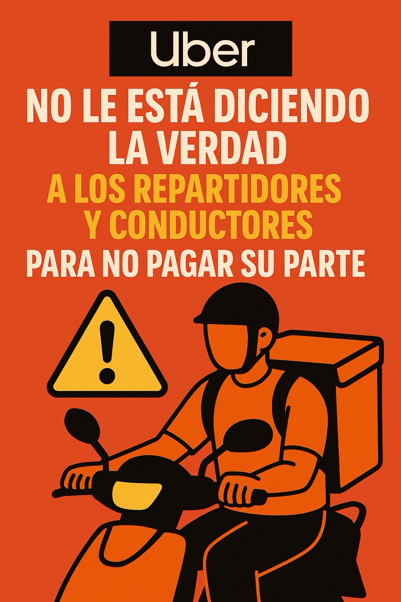 🛑 Las plataformas no quieren que tengas seguridad social. ¿Por qué? Porque no quieren pagar su parte.

Proponen descontar hasta el 75% de tu ingreso. Así, casi nadie calificaría para el IMSS.

La seguridad social no es un lujo. ¡Es tu derecho!
#UberMiente #DerechosYa
