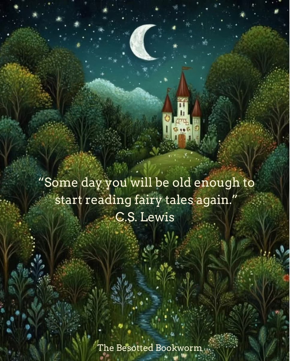 A quote from a letter C.S. Lewis wrote  to his goddaughter, Lucy Barfield, who inspired the Narnia books. In it, he reminds us that these stories reveal timeless truths about life and human nature that only deepen with age. 
Artwork by IllustNation Nakata
ℹ️Besotted Bookworm