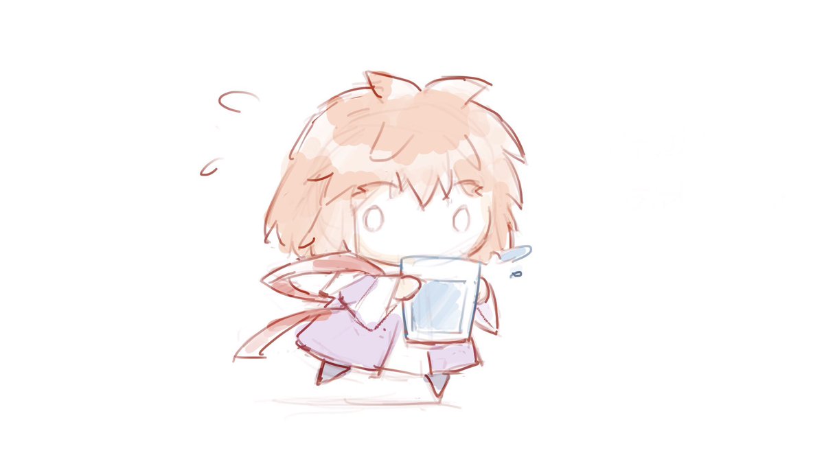 「フォロワーお水飲んで」|ほいみん@（土）東F-54aのイラスト