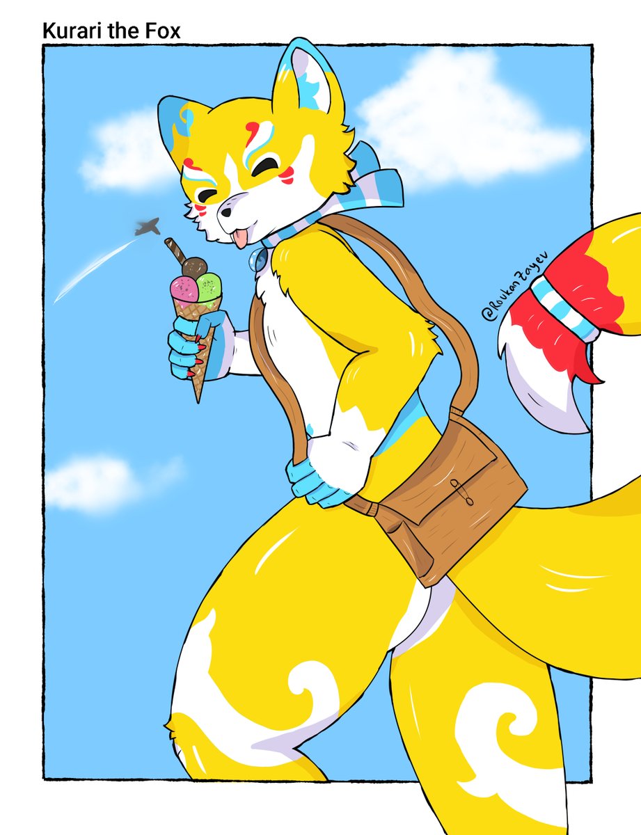 "It's summer already. Let's go have a summer vacation with me!" ☀️🏖️🌴

Gift art for Deruu's Kurari

<a href="/Kurarifox/">⛩️Deruu⛩️</a>