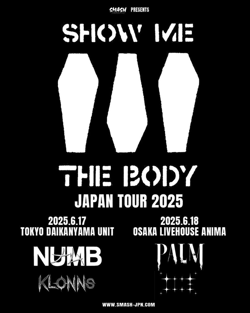 今日はANIMAでSHOW ME THE BODYジャパンツアーの大阪編開催もあるのでライブ前の来店お待ちしてます！
