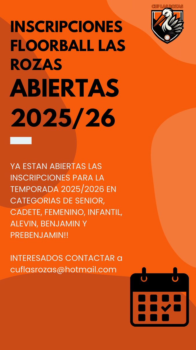 ABIERTO EL PERÍODO DE INSCRIPCIONES PARA LA TEMPORADA 2025/2026. ¿A QUE ESPERAS? APÚNTATE!!

#floorball #lasrozas #cuflasrozas #deportelasrozas #deporte #unihockey
