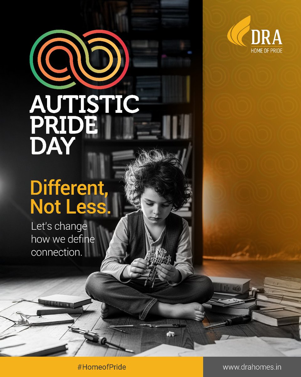 ✨ Autistic Pride Day
Today, we celebrate neurodiversity and the power of being unapologetically yourself.
Autism isn’t a limitation—it’s a unique way of seeing the world.
Let’s uplift and empower autistic voices.
#AutisticPrideDay #PrideInDiversity #DRAHomes