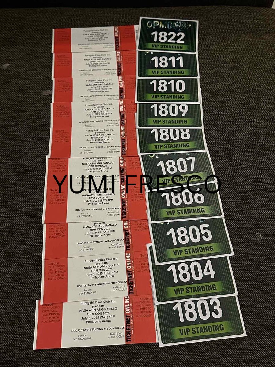 hestyiah's tweet photo. WTS LFB

🖇️ OPM CON 2025 Concert VIP w/ Soundcheck 
📍Philippine Arena
🗓️ July 05, 2025 (Saturday)
✨BINI, SB19, G22, KAIA, FLOW G, SKUSTA CLEE &amp; SUNKISSED LOLA 💛

Ticket Inclusions (Exclusive Merch) :
✔️T-Shirt
✔️LED Wristband
✔️Tote Bag
✔️ID &amp; Lanyard https://t.co/E0VbwWWceg