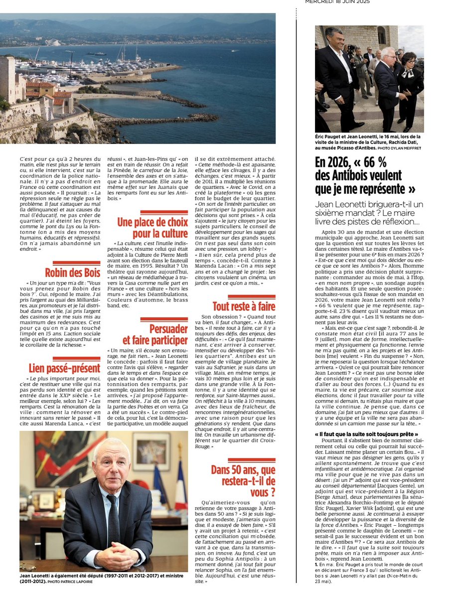 Bonjour à tous presse du jour <a href="/Nice_Matin/">Nice-Matin</a> Qu'il fait bon vivre à <a href="/antibes_jlp/">Antibes JLP</a> Merci <a href="/JeanLeonetti/">Jean Leonetti</a> cc <a href="/EricPAUGET1/">Eric PAUGET</a> <a href="/AlexndraBorchio/">Alexandra BORCHIO FONTIMP</a> <a href="/AlexiaMissana/">Alexia Missana</a> <a href="/DavidSimplot/">David Simplot</a> <a href="/StephaneMtzs/">Stéphane Mtzs</a> <a href="/AlexiaOd06/">Alexia Odièvre</a> <a href="/Gone691/">Gone69</a> <a href="/GaelleDumas06/">Gaelle Passavanti Dumas</a> <a href="/FundaroSilvana/">Silvana Fundarò</a> <a href="/VLellouche06/">Vanessa Lellouche</a> <a href="/gillesroux06/">Roux gilles</a> <a href="/AnfossoCeline/">Céline Anfosso</a> <a href="/XWiik/">Xavier Wiik</a>