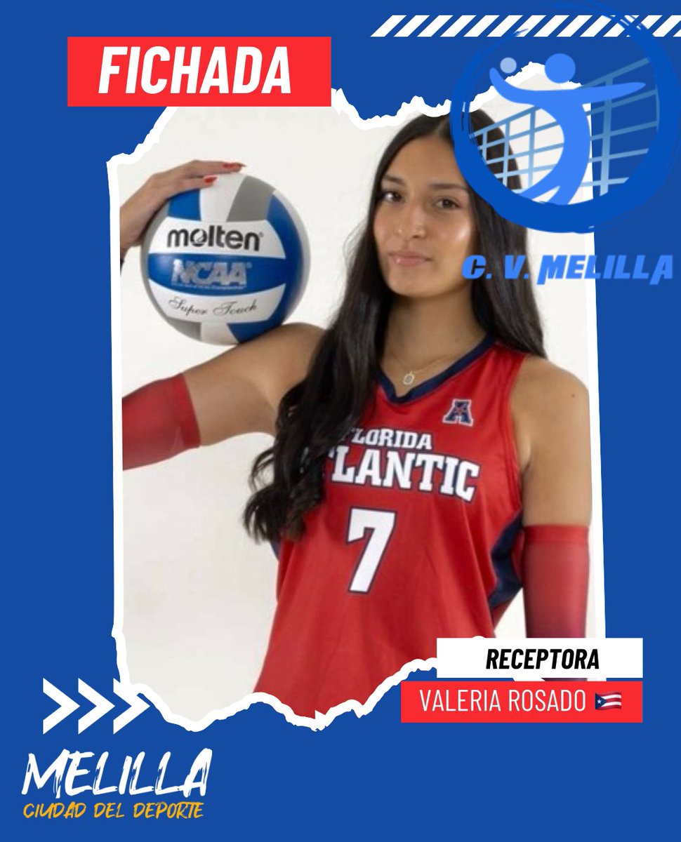 Cvmelilla (@cvmelilla) on Twitter photo Fichaje para la Liga Iberdrola de los que marcarán un antes y después. Jugadora en proyección ascendente y con mucho que contar.
Anunciamos el fichaje de la receptora puertorriqueña Valeria Rosado (#Val) que seguro que traerá mucha Candela y Pica Pica.
<a href="/melilla_deporte/">Melilla, Ciudad del Deporte</a> Fichaje para la Liga Iberdrola de los que marcarán un antes y después. Jugadora en proyección ascendente y con mucho que contar.
Anunciamos el fichaje de la receptora puertorriqueña Valeria Rosado (#Val) que seguro que traerá mucha Candela y Pica Pica.
<a href="/melilla_deporte/">Melilla, Ciudad del Deporte</a>