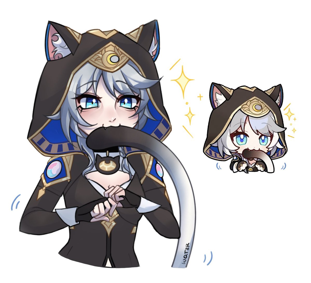 wqt3rr's tweet image. maow #HonkaiStarRail #honkaistarrailfanart #cipher