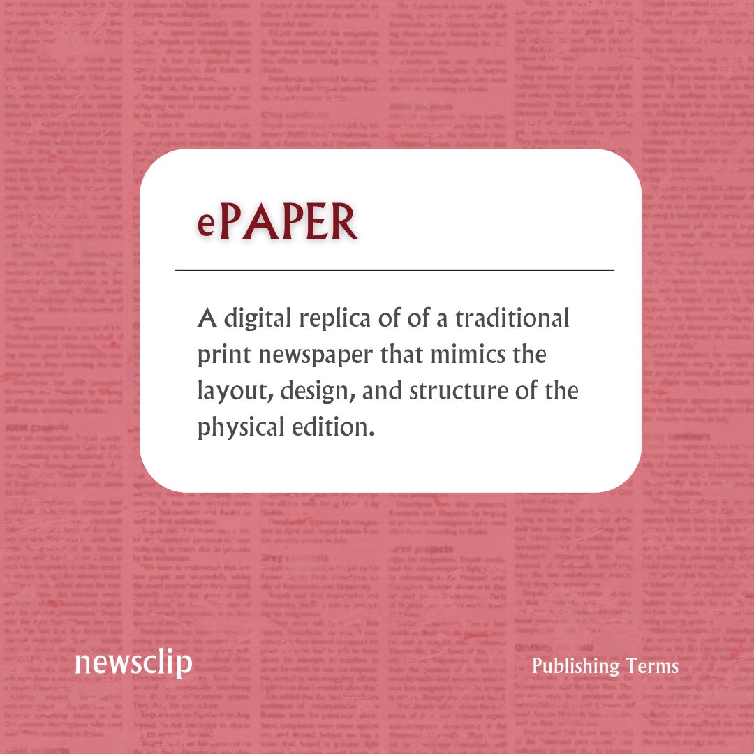 newsclipsa's tweet image. Think newspapers, brochures, or magazines — made interactive and accessible online. Perfect for reaching wider audiences, reducing costs and going green.
#ePaper #DigitalPublishing #SmartMedia