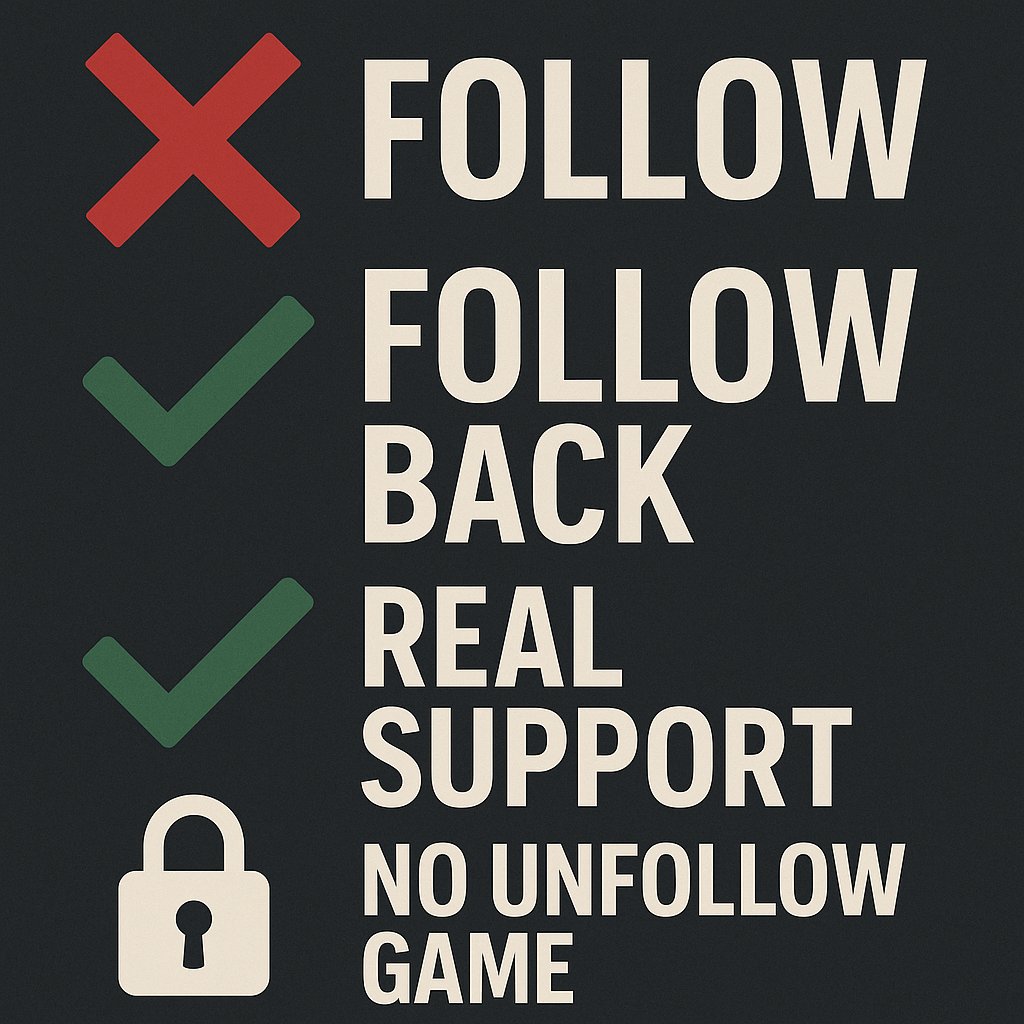 muhammadfaysall's tweet image. Unfollowingeveryone who unfollowed me.
It’s easy to get a follow back, but hard to earn trust again.
From now on, only real supporters stay.
Time to clean the list.
#RealSupport #FollowBackOnly #NoMoreGames