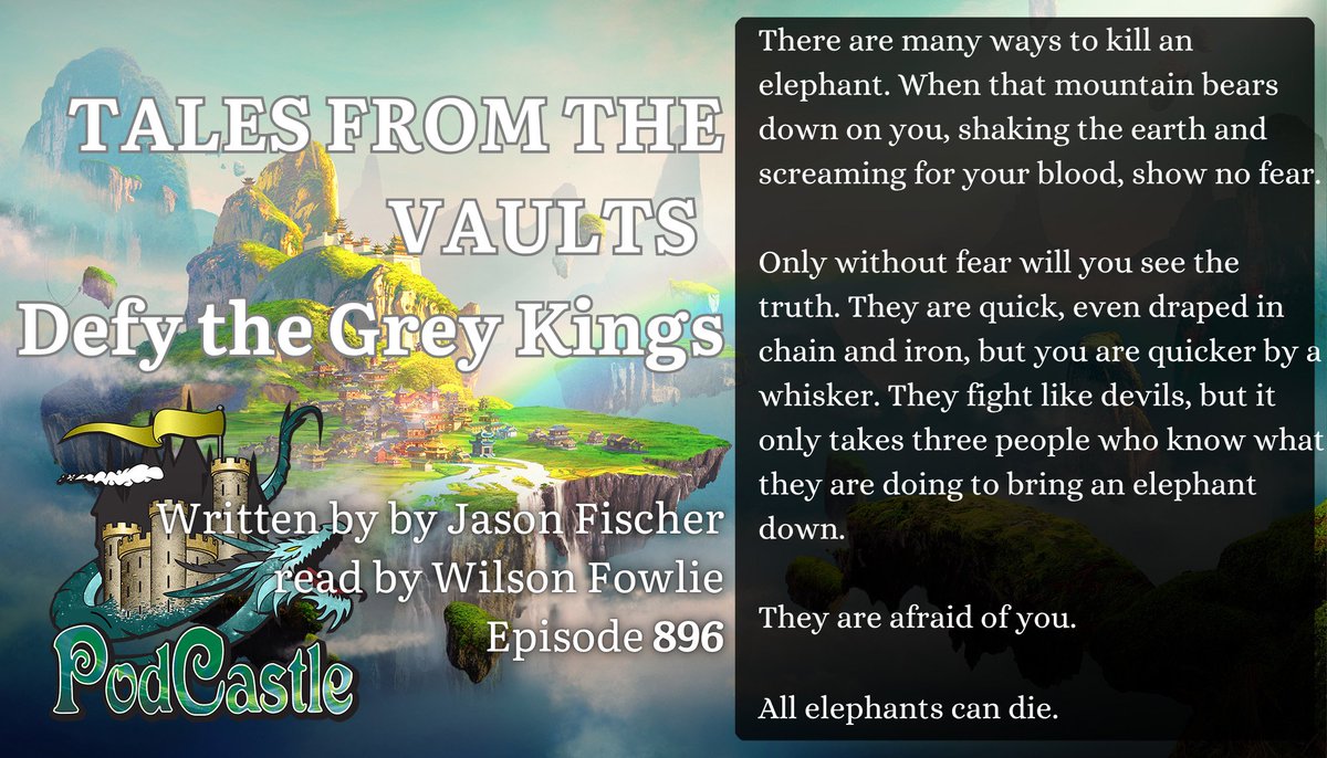 PodCastle_org's tweet photo. #PC896: Defy the Grey Kings by Jason Fischer. Read by Wilson Fowlie. Previously run as #PC438, and first published by Beneath Ceaseless Skies (#180). Rated R, for frequent and bloody violence. https://t.co/Q2ZRlmLcNH