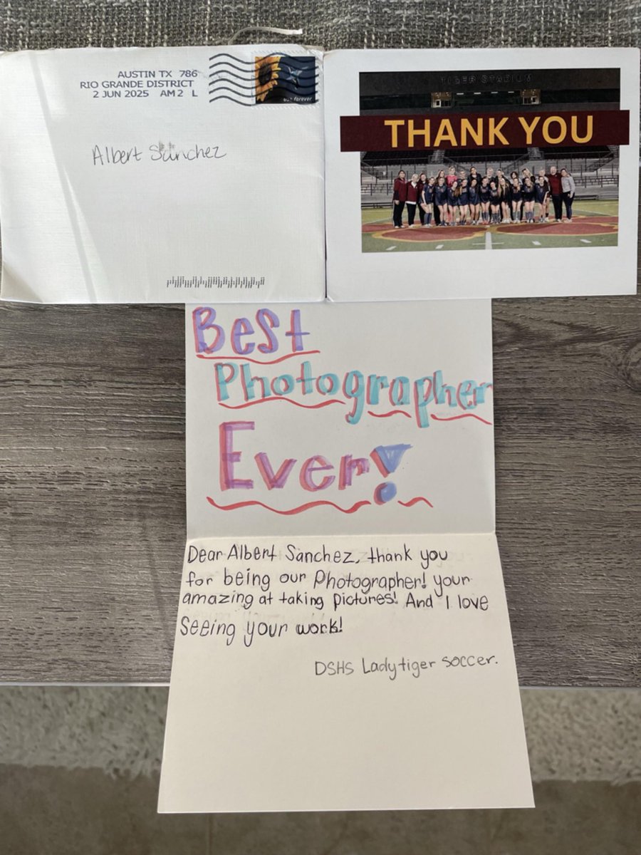 Albert Sanchez-Photographer-Hays Free Press (@ds78737) on Twitter photo Wow!! Thank you for this note, you made my day and season. Getting ready for the next school year. Thank you, DSHS Lady Tigers!
<a href="/OneTigerNation/">Dripping Springs High School</a> <a href="/CoachGZimmerman/">Galen Zimmerman</a> <a href="/DrippingTigers/">Dripping Springs Athletics</a> <a href="/DSSoccer_Boys/">Dripping Springs Boys Soccer</a> <a href="/DSsoccerbooster/">DSHS Soccer Booster Club</a>
<a href="/DSWomensSoccer/">DSHS Women's Soccer</a> <a href="/BaileePerrine/">Bailee Perrine</a>
<a href="/50_50Pod/">The 50/50 Podcast ⚽️🎙</a> <a href="/tascosoccer/">TASCO</a> <a href="/marisa_tuzzi/">Marisa Tuzzi</a> Wow!! Thank you for this note, you made my day and season. Getting ready for the next school year. Thank you, DSHS Lady Tigers!
<a href="/OneTigerNation/">Dripping Springs High School</a> <a href="/CoachGZimmerman/">Galen Zimmerman</a> <a href="/DrippingTigers/">Dripping Springs Athletics</a> <a href="/DSSoccer_Boys/">Dripping Springs Boys Soccer</a> <a href="/DSsoccerbooster/">DSHS Soccer Booster Club</a>
<a href="/DSWomensSoccer/">DSHS Women's Soccer</a> <a href="/BaileePerrine/">Bailee Perrine</a>
<a href="/50_50Pod/">The 50/50 Podcast ⚽️🎙</a> <a href="/tascosoccer/">TASCO</a> <a href="/marisa_tuzzi/">Marisa Tuzzi</a>