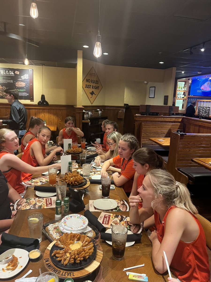 Day 2 of MTSU camp in books!! We played really hard! One thing we are always going to do is eat good!! Proud of this group!