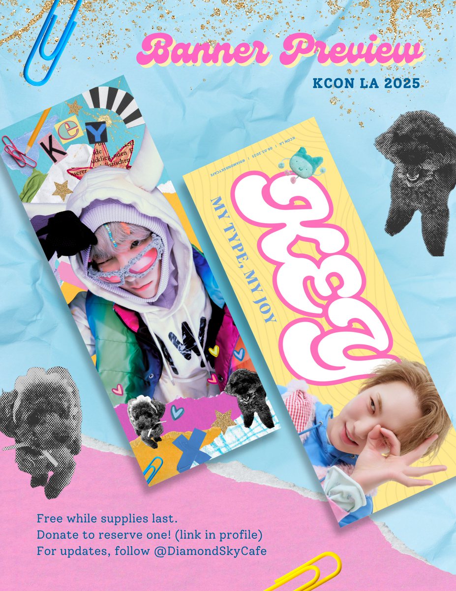 ⭐️KCON LA: KEY BANNER REVEAL⭐️

We’re printing banners to welcome Key back to LA at KCON on August 3rd! It’s one banner with two sides printed, one with his name printed large to be used during the performance and the other side is to display afterwards on your wall.

Banners are