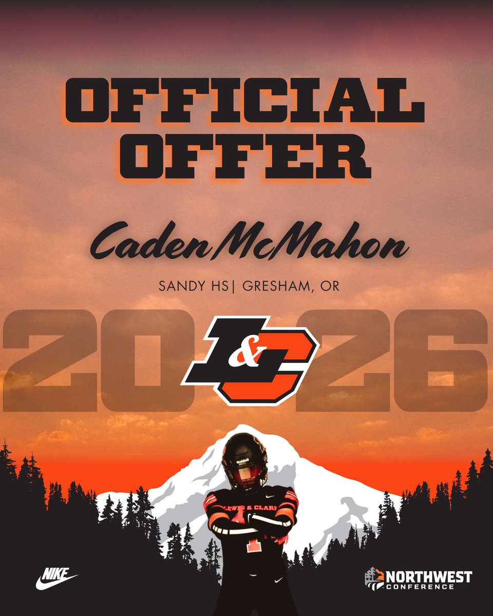 Caden McMahon (@cadenmcmahon25) on Twitter photo After a great phone call with <a href="/sammeinhard/">Sam Meinhard</a> I’m excited to say I’ve received my first college level offer from Lewis and Clark! <a href="/_LCFootball/">Lewis & Clark Football</a>
<a href="/ConnorDarby57/">Connor Darby</a> <a href="/JordanJ_/">Jordan Johnson</a> <a href="/Sandy_Football_/">SandyFootballBoosterClub</a> <a href="/BrandonHuffman/">Brandon Huffman</a> After a great phone call with <a href="/sammeinhard/">Sam Meinhard</a> I’m excited to say I’ve received my first college level offer from Lewis and Clark! <a href="/_LCFootball/">Lewis & Clark Football</a>
<a href="/ConnorDarby57/">Connor Darby</a> <a href="/JordanJ_/">Jordan Johnson</a> <a href="/Sandy_Football_/">SandyFootballBoosterClub</a> <a href="/BrandonHuffman/">Brandon Huffman</a>