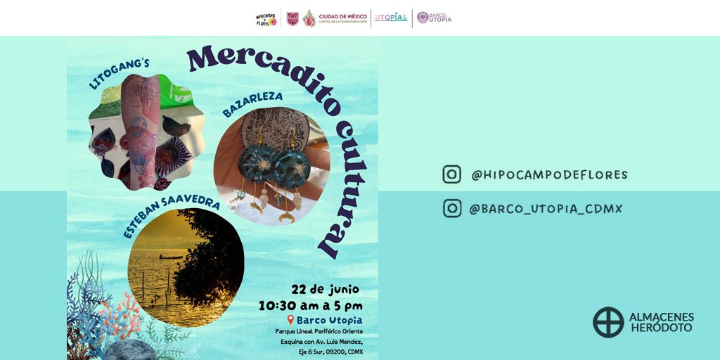 Añade fotografías y accesorios a tu espacio gracias a las marcas que encontrarás en el #CampoDeFlores de #BarcoUtopía. Visítanos el domingo 22 de junio entre 10:30 a 16 horas. Entrada gratis.