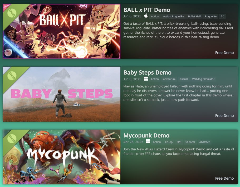 Pssst.

Dream Devolver Steam Demo Blunt Rotation™️ is still up.

💨 store.steampowered.com/publisher/Devo…