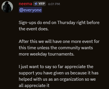 Signups for Lockdown Arena #10 are still live